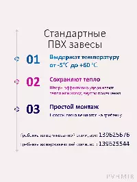 ПВХ завеса, ламель 2x200мм, высота 2,1м